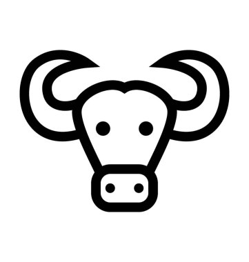 Öküz düz vektör simgesi