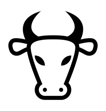 Öküz düz vektör simgesi