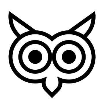 Baykuş düz vektör simgesi