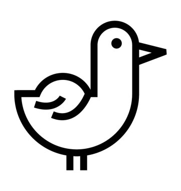 Ördek düz vektör simgesi
