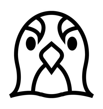 Penguen düz vektör simgesi