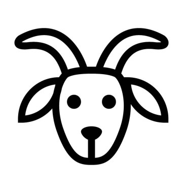 Keçi yassı vektör simgesi