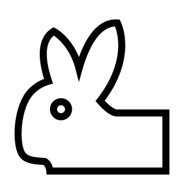 Tavşan düz vektör simgesi
