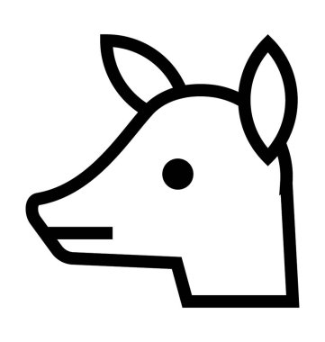 Keçi çocuğun düz vektör simgesi