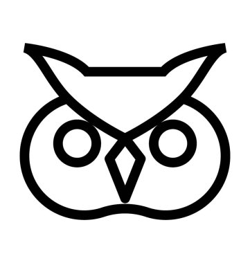 Baykuş düz vektör simgesi