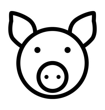 Yaban domuzu düz vektör simgesi