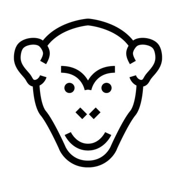 Goril düz vektör simgesi