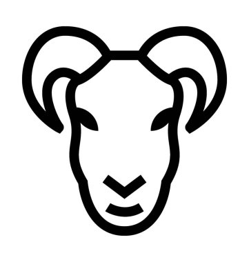 Kunduzdan oluşur keçi düz vektör simgesi