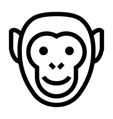 Maymun düz vektör simgesi