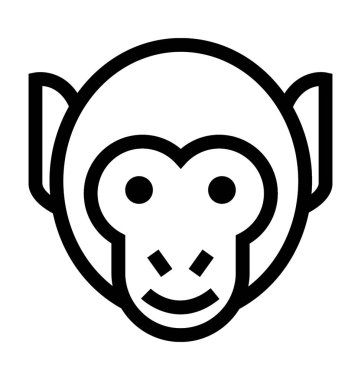 Maymun düz vektör simgesi