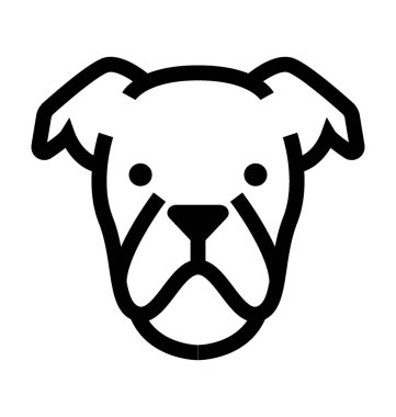 Bulldog düz vektör simgesi