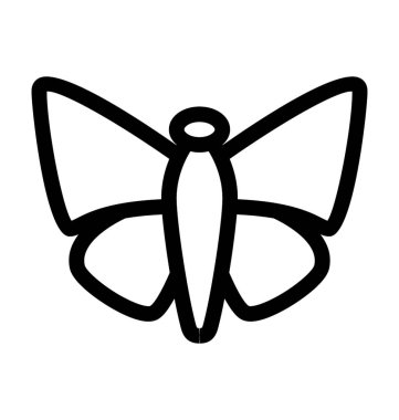 Kelebek düz vektör simgesi