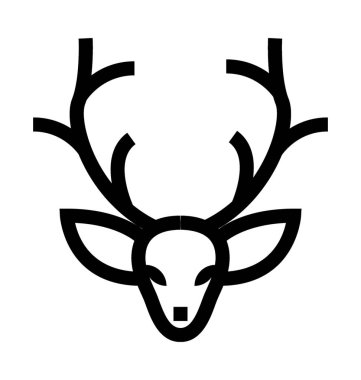 Ren geyiği düz vektör simgesi