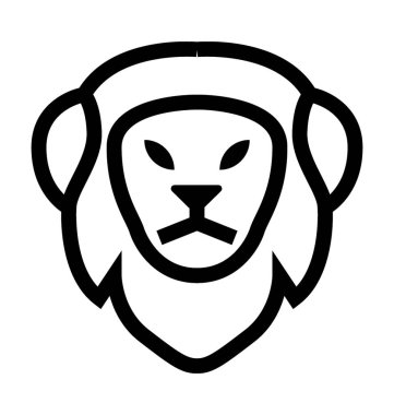 Aslan düz vektör simgesi