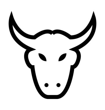 Öküz düz vektör simgesi