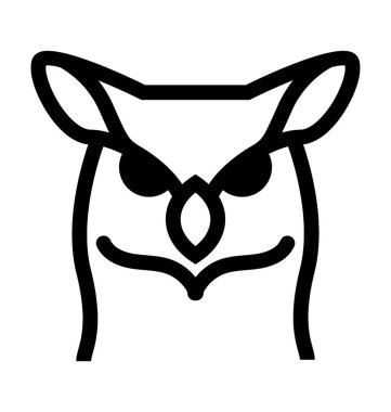 Baykuş düz vektör simgesi