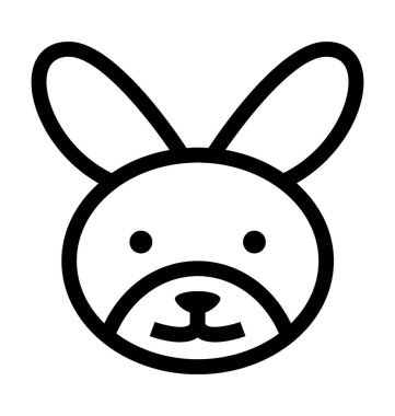 Tavşan düz vektör simgesi