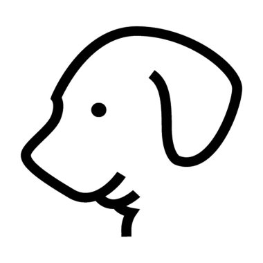 Köpek düz vektör simgesi