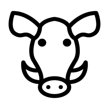 Öküz düz vektör simgesi