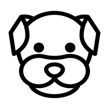 Bulldog düz vektör simgesi