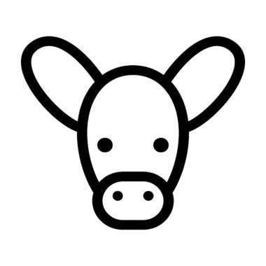 İnek düz vektör simgesi