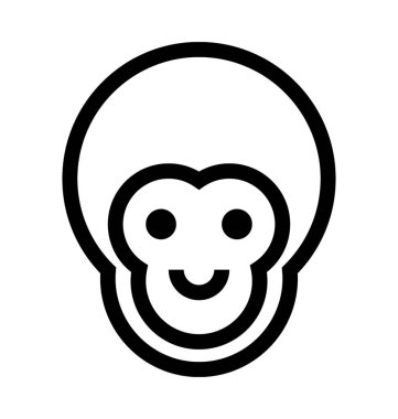 Maymun düz vektör simgesi