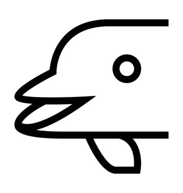 Yunus yüz düz vektör simgesi