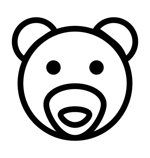 Bear Face Plana Vector Ícone —  Vetores de Stock