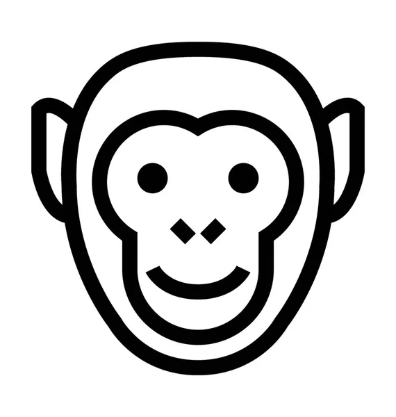 Monkey Flat Vector Icon — Stock Vector