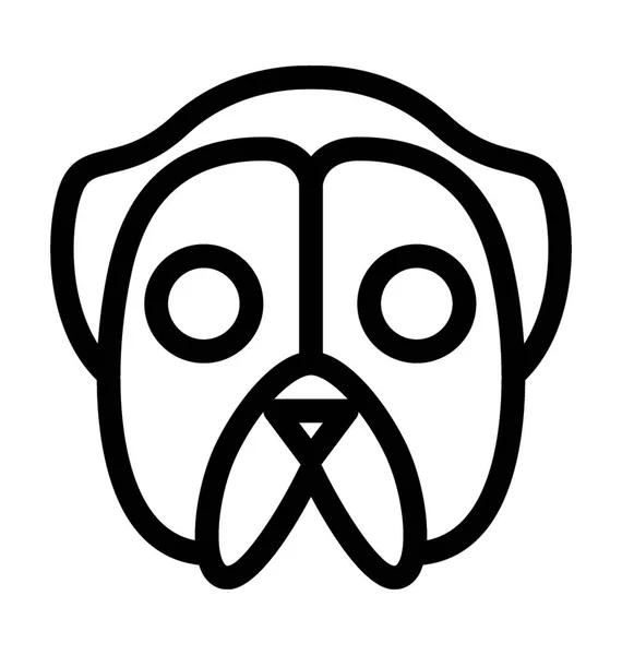 Bulldog Platte Vector Icon — Stockvector