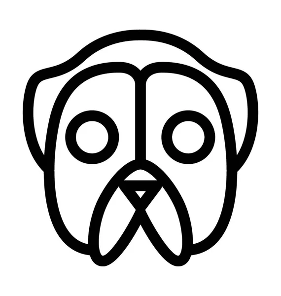 Bulldogge Flache Vektorsymbole — Stockvektor