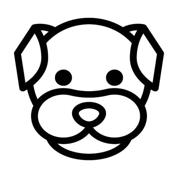 Bulldog Flat Vector Ícone — Vetor de Stock