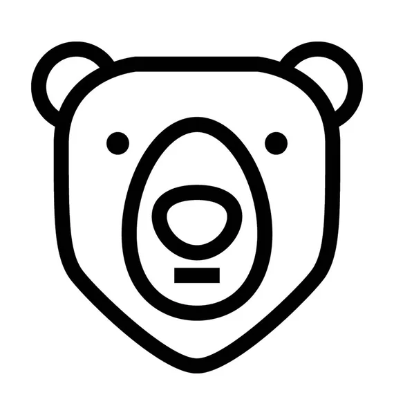 Ícone Vetor Plano Urso Polar —  Vetores de Stock