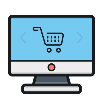 E ticaret renkli vektör simgesi