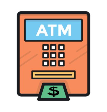 ATM Para Çekme renkli vektör simgesi