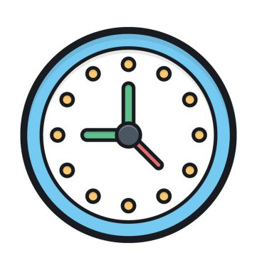 Saat renkli vektör simgesi