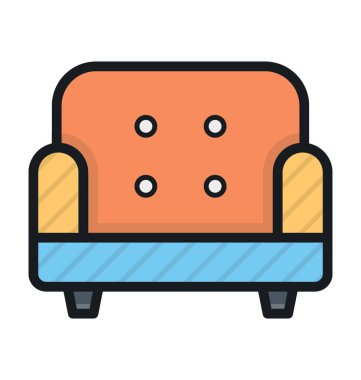 Kanepe renkli vektör simgesi