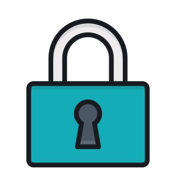 kilit renkli vektör simgesi