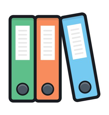 Dosya klasörleri renkli vektör simgesi