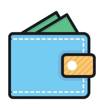 M-cüzdan renkli vektör simgesi