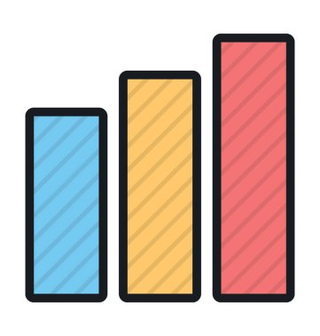 Çubuk grafik renkli vektör simgesi