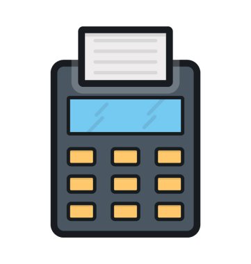 Fatura makine renkli vektör simgesi