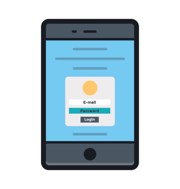 Mobil giriş renkli vektör simgesi