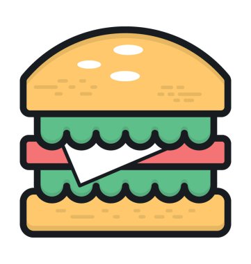 Burger renkli vektör simgesi