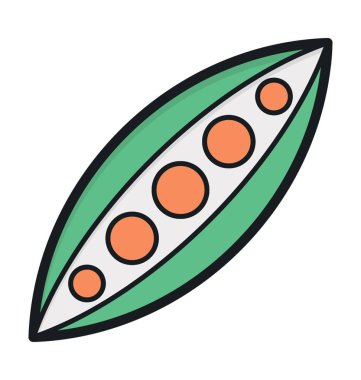 Bezelye düz vektör simgesi