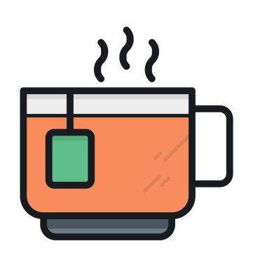 Anlık çay düz vektör simgesi