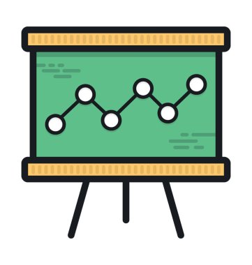 Grafik sunum düz vektör simgesi 