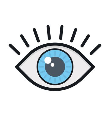 Görünürlük düz vektör simgesi 