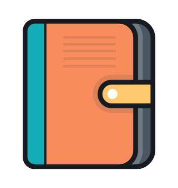 Günlüğü düz vektör simgesi 