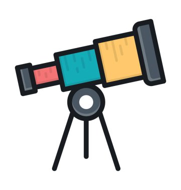 Teleskop Düz Vektör Simgesi 